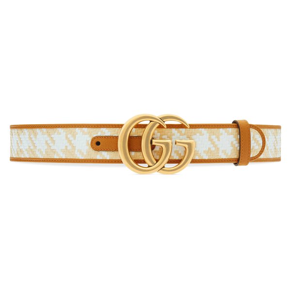  GG Marmont Houndstooth Wide Belt