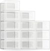 SEE SPRING 12-Pack Clear Stackable Shoe Storage Boxes