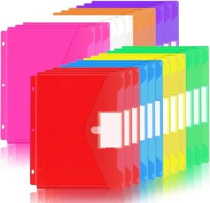 Nicecho 24 Pack Heavyweight 3-Ring Binder Pockets