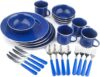 Stansport 24-Piece Enamel Camping Tableware Set