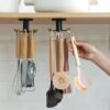 KAIOEYUH 2pcs Rotating Under Cabinet Utensil Rack