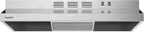 COMFEE’ 30-Inch Stainless Steel Range Hood, 2-Speed