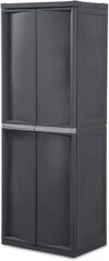 Sterilite 4 Shelf Heavy Duty Plastic Storage Cabinet