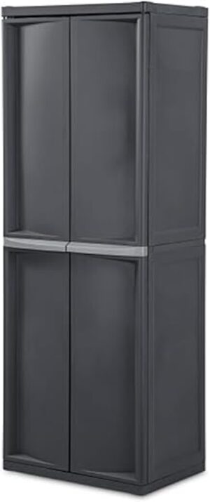Sterilite 4 Shelf Heavy Duty Plastic Storage Cabinet