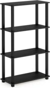 Furinno 4-Tier Multipurpose Shelf Rack, Americano/Black