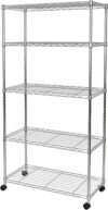 Seville Classics 5-Tier Chrome Wire Shelving with Wheels