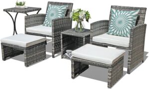 OC Orange-Casual 6 Piece Grey Wicker Patio Set