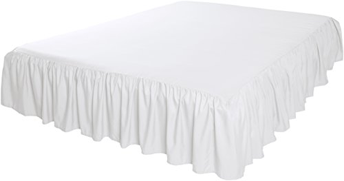 Amazon Basics Lightweight Ruffled Queen Bed Skirt, White - Image 3