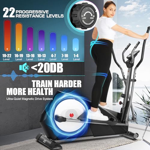 ANCHEER Elliptical Machine with 22 Resistance Levels - Image 4
