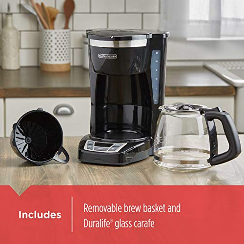 BLACK+DECKER 12-Cup Programmable Coffee Maker, Black - Image 4
