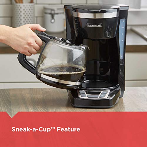 BLACK+DECKER 12-Cup Programmable Coffee Maker, Black - Image 5