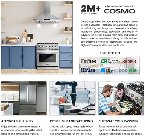 COSMO 30 in. Wall Mount Range Hood, 380 CFM - Image 4