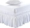 MEILA Elastic Dust Ruffle Bed Skirt, White