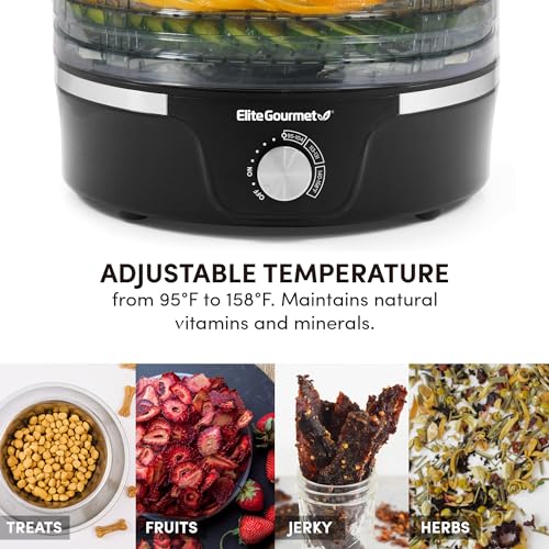 Elite Gourmet Food Dehydrator with Adjustable Temperature, 5 Trays - Image 4