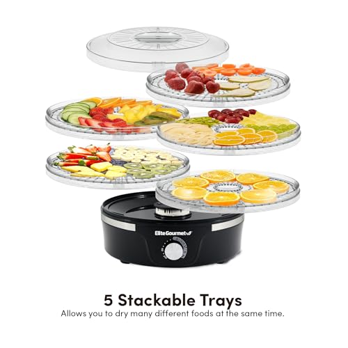 Elite Gourmet Food Dehydrator with Adjustable Temperature, 5 Trays - Image 5