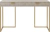 Nicole Miller New York Faux Shagreen Console Table, Gold Base