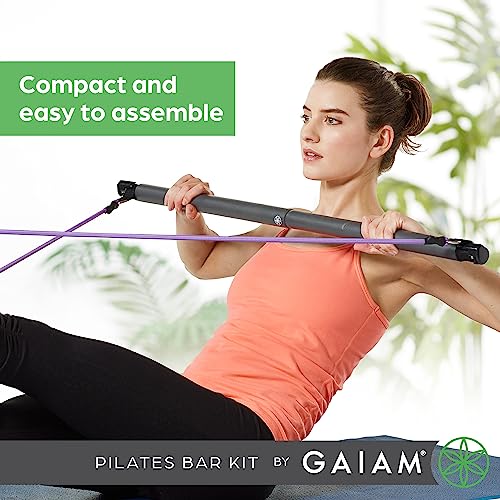 Gaiam Pilates Bar Reformer Kit with Resistance Bands - Image 4
