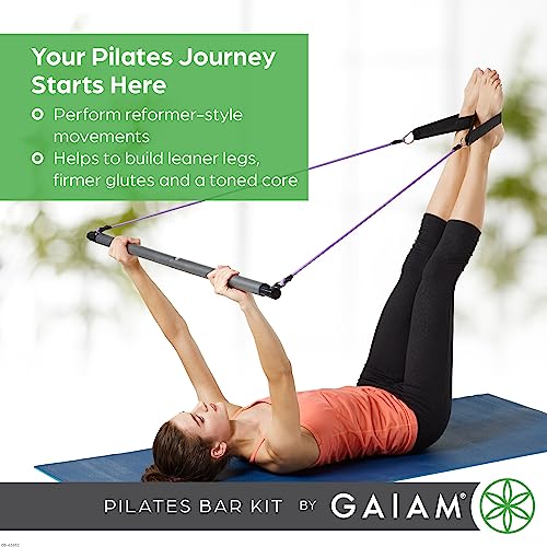 Gaiam Pilates Bar Reformer Kit with Resistance Bands - Image 2