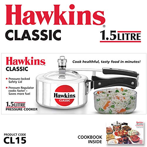 HAWKINS 1.5L Aluminum Pressure Cooker, Silver - Image 2