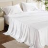Bedsure King Cooling Bamboo Sheet Set, Deep Pocket