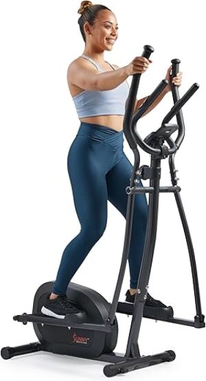 Sunny Health & Fitness Legacy Stepping Elliptical Machine, Total Body Trainer