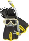 Cressi Lightweight Travel Snorkel Set with Adjustable Fins