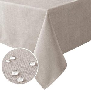 H.VERSAILTEX Linen Textured 60×120 Inch Spill-Proof Tablecloth