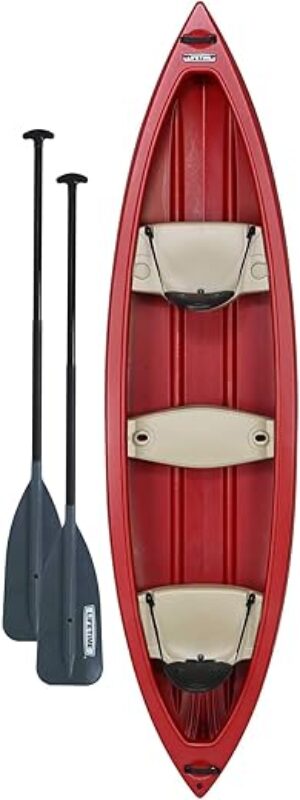 Lifetime Red 13′ Canoe with Paddles