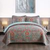 NEWLAKE Reversible Floral Patchwork Cotton Quilt Set