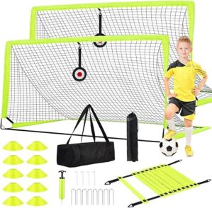 Enmons Set of 2 Portable 6x4 ft Soccer Goals