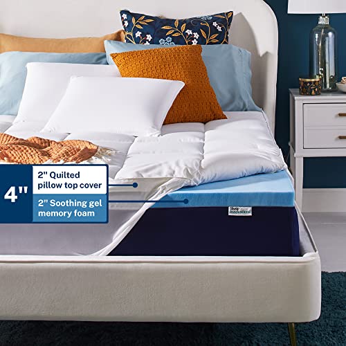 Sleep Innovations 4-Inch King Cooling Gel Memory Foam Topper - Image 3