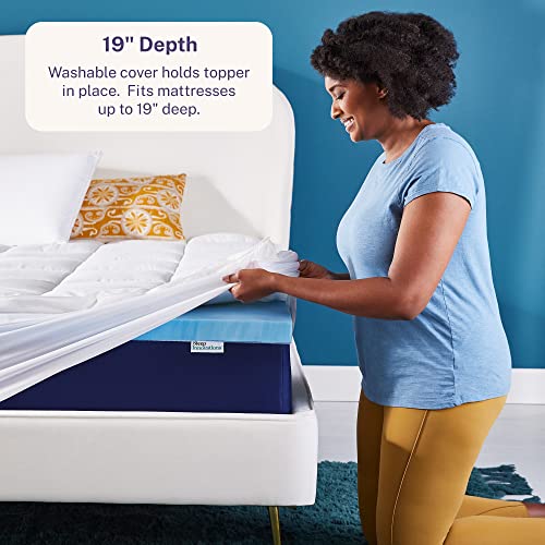 Sleep Innovations 4-Inch King Cooling Gel Memory Foam Topper - Image 4