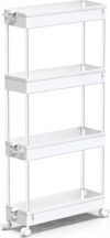 SPACEKEEPER Slim 4-Tier Rolling Bathroom Storage Cart