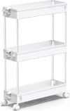 SPACEKEEPER Slim Rolling 3-Tier Storage Cart