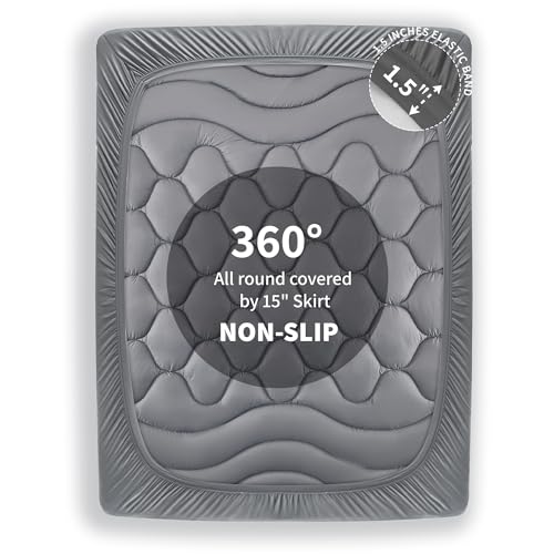Sonive Cooling Quilted Noiseless Mattress Pad, Queen - Image 5