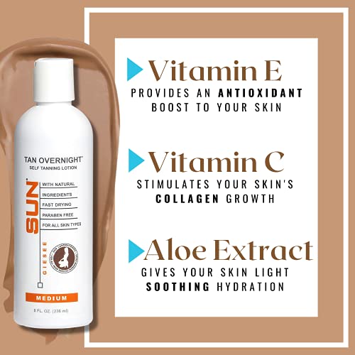 Giesee Sun Tan Overnight Self Tanning Lotion - Image 5