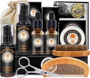 XIKEZAN Upgraded Beard Grooming Kit w/Beard Conditioner