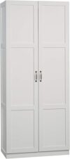 Sauder White Storage Pantry Cabinet, 70″ Tall