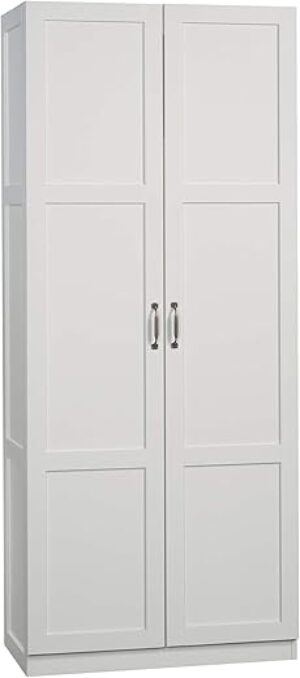 Sauder White Storage Pantry Cabinet, 70″ Tall
