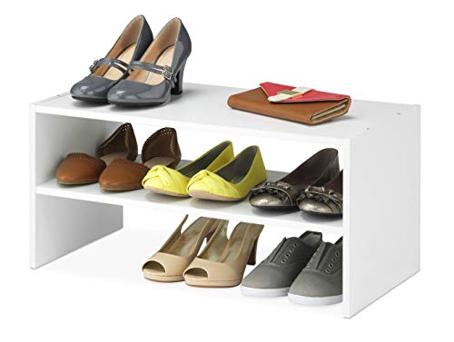 Whitmor Stackable 2-Shelf White Shoe Rack - Image 3