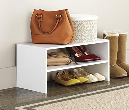 Whitmor Stackable 2-Shelf White Shoe Rack - Image 2