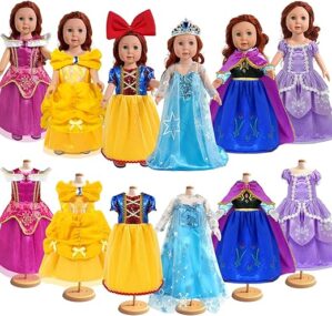 WONDOLL 18 Inch Doll Clothes – 6Pcs Princess Dress