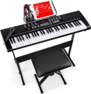 Best Choice Products 61-Key Portable Electric Keyboard Set - Black