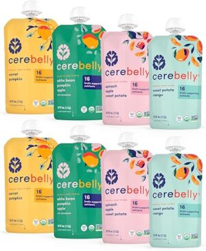 Cerebelly Baby Food Pouches Variety Pack 4 oz, 8 Pack