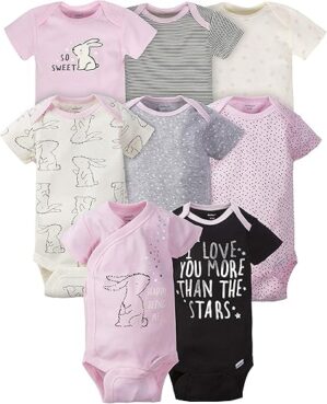 Gerber Baby-Girls 8-Pack Short Sleeve Onesies