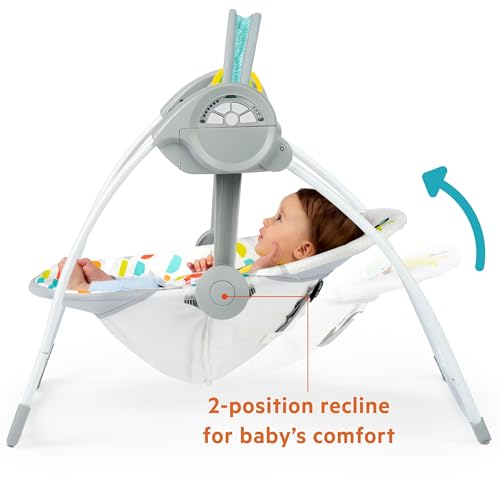 Bright Starts Playful Paradise Portable Baby Swing with Music - Image 4