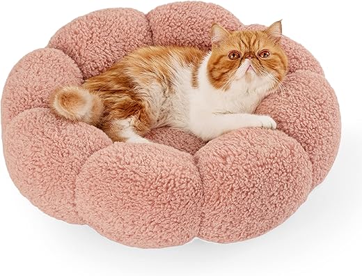 LE SURE Calming Cat Beds - Cute Flower Pet Bed