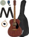 Fender CC-60S Solid Top Concert Acoustic Guitar Bundle