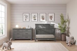 Child Craft Denman Crib And Dresser Set, Midnight Gray