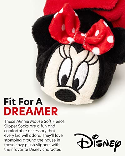 Disney Girls' Minnie Mouse Booties - Soft Fleece - Image 3